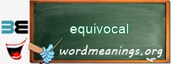 WordMeaning blackboard for equivocal